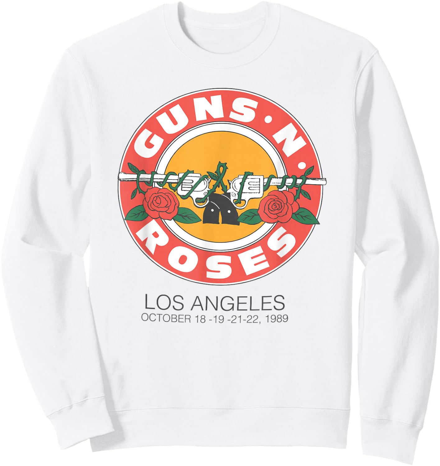 Official Guns N’ Roses 1989 Bullet Seal LA Sweatshirt - Sweatshirt | White