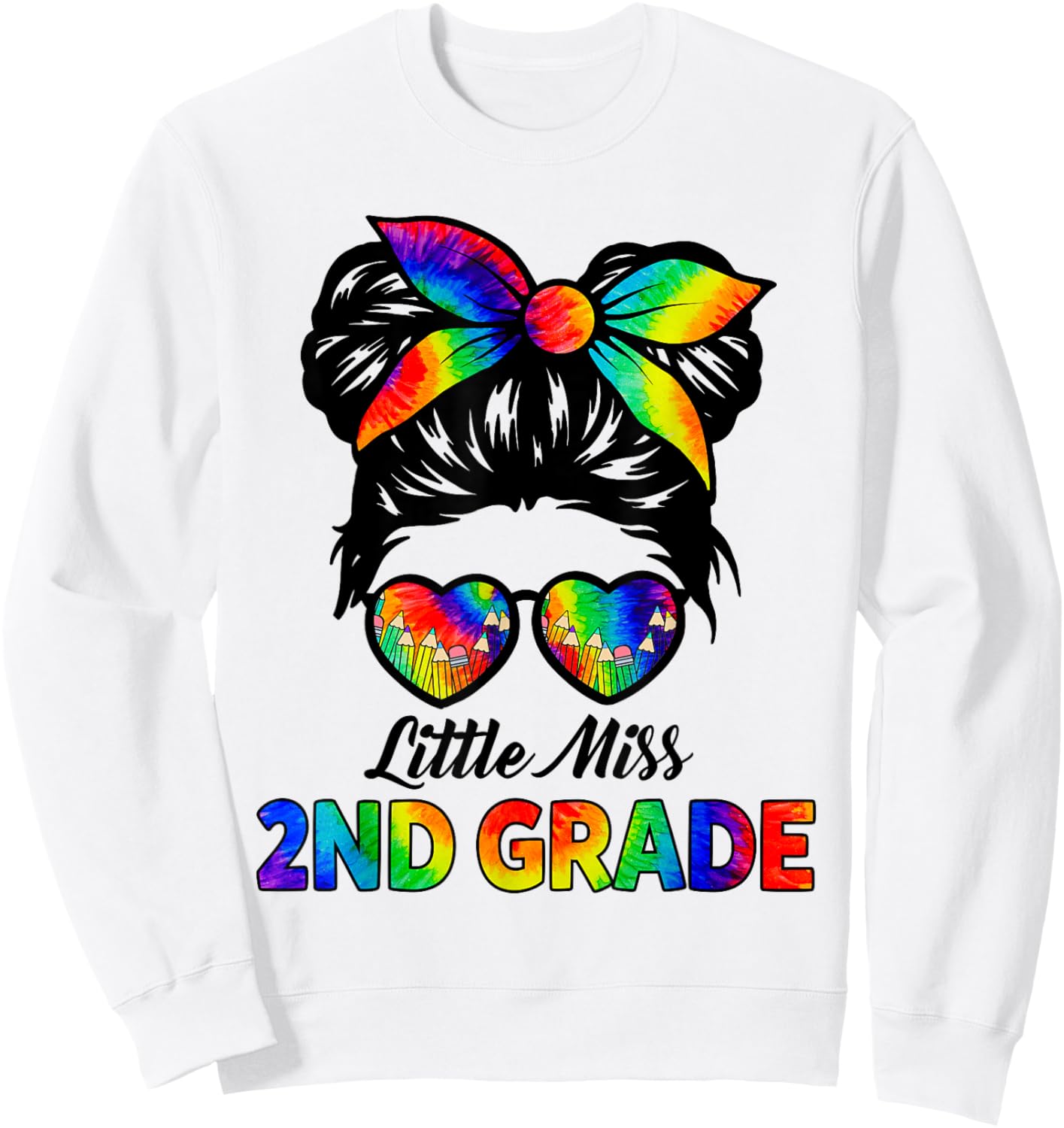 Girls Second Grade Back To School Cute Little Miss 2nd Grade Sweatshirt - Sweatshirt | White