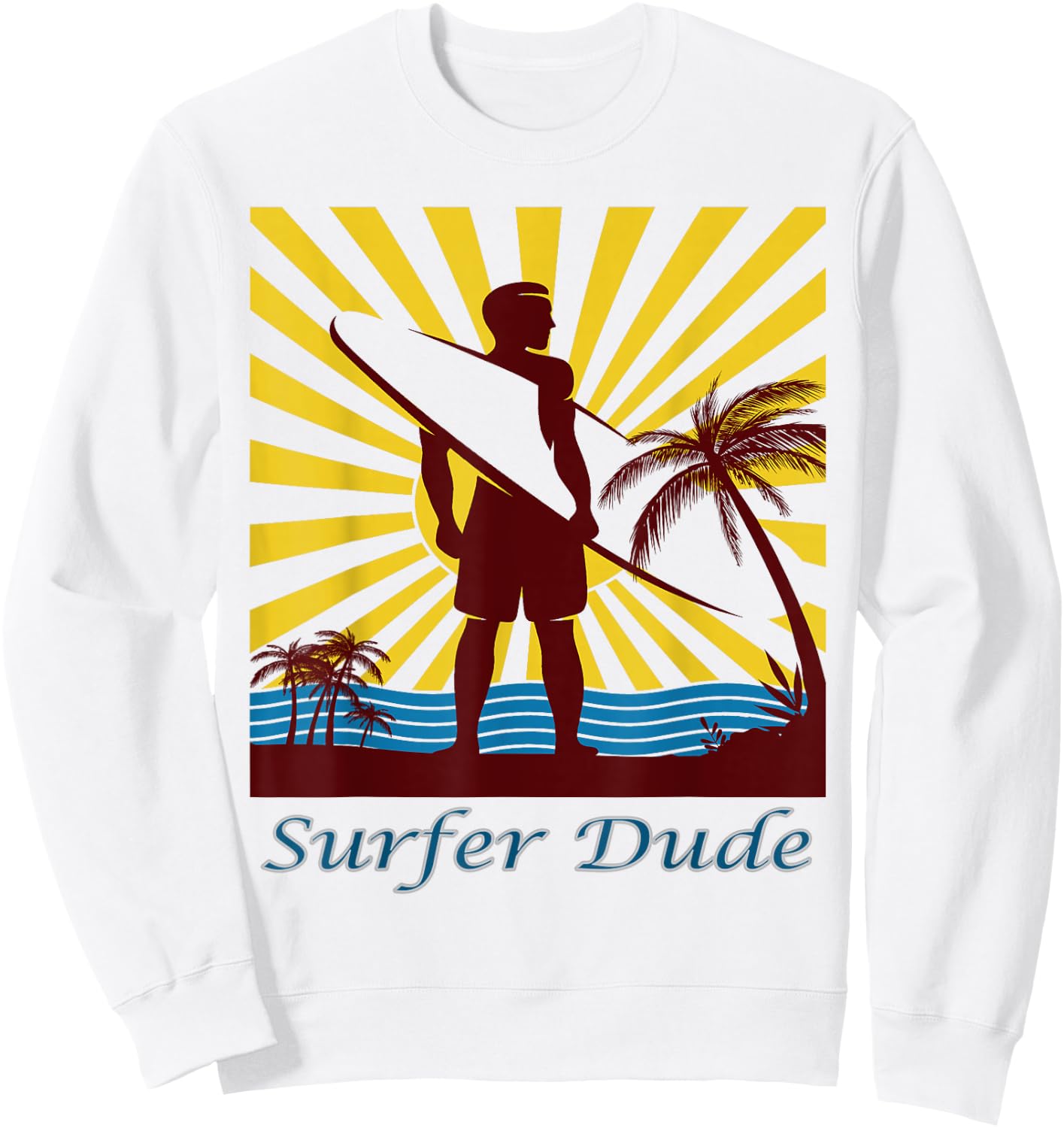 Surfer Dude, Surfing Sweatshirt - Sweatshirt | White
