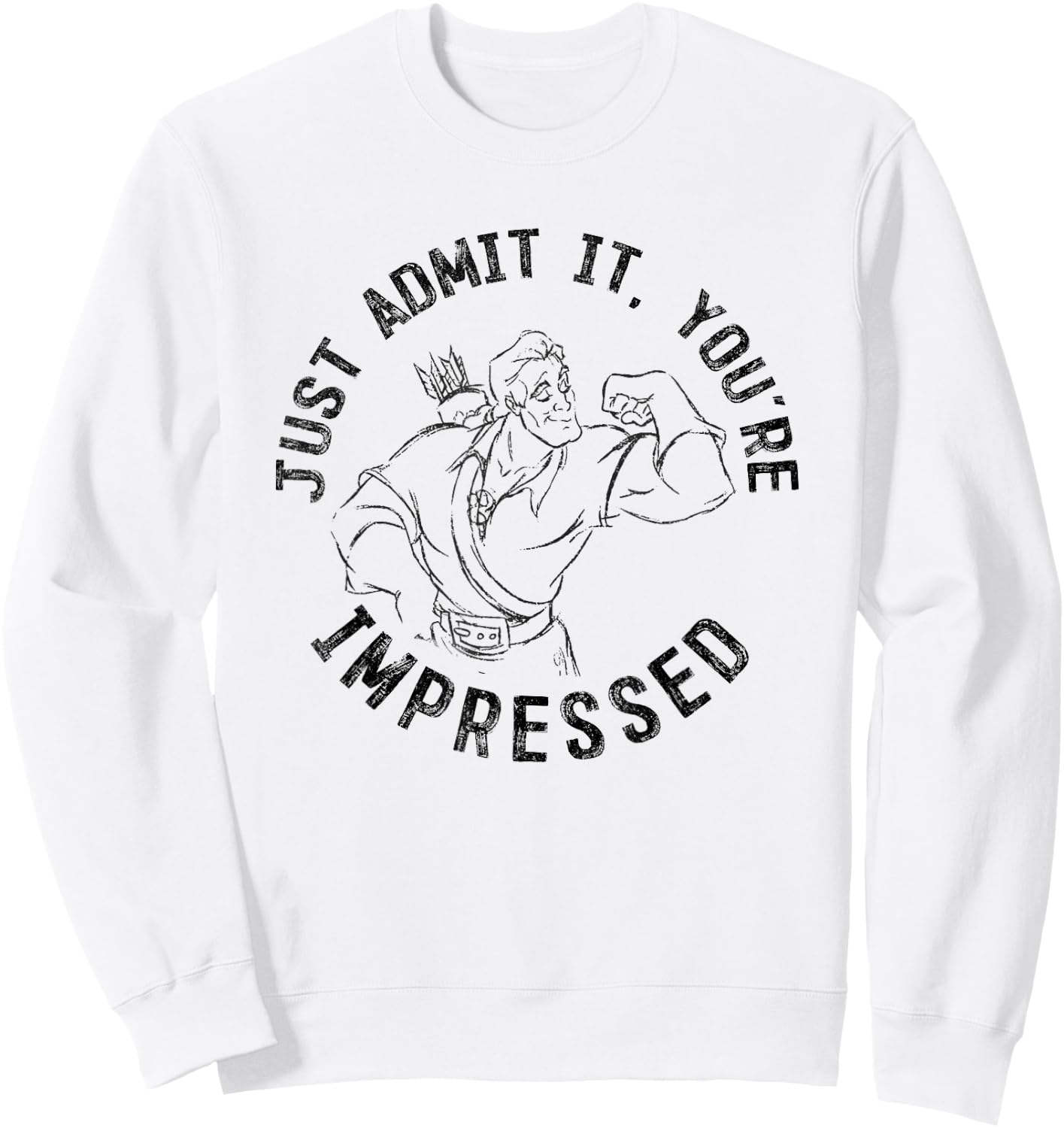 Disney Beauty And The Beast Gaston Flex You're Impressed Sweatshirt - Sweatshirt | White