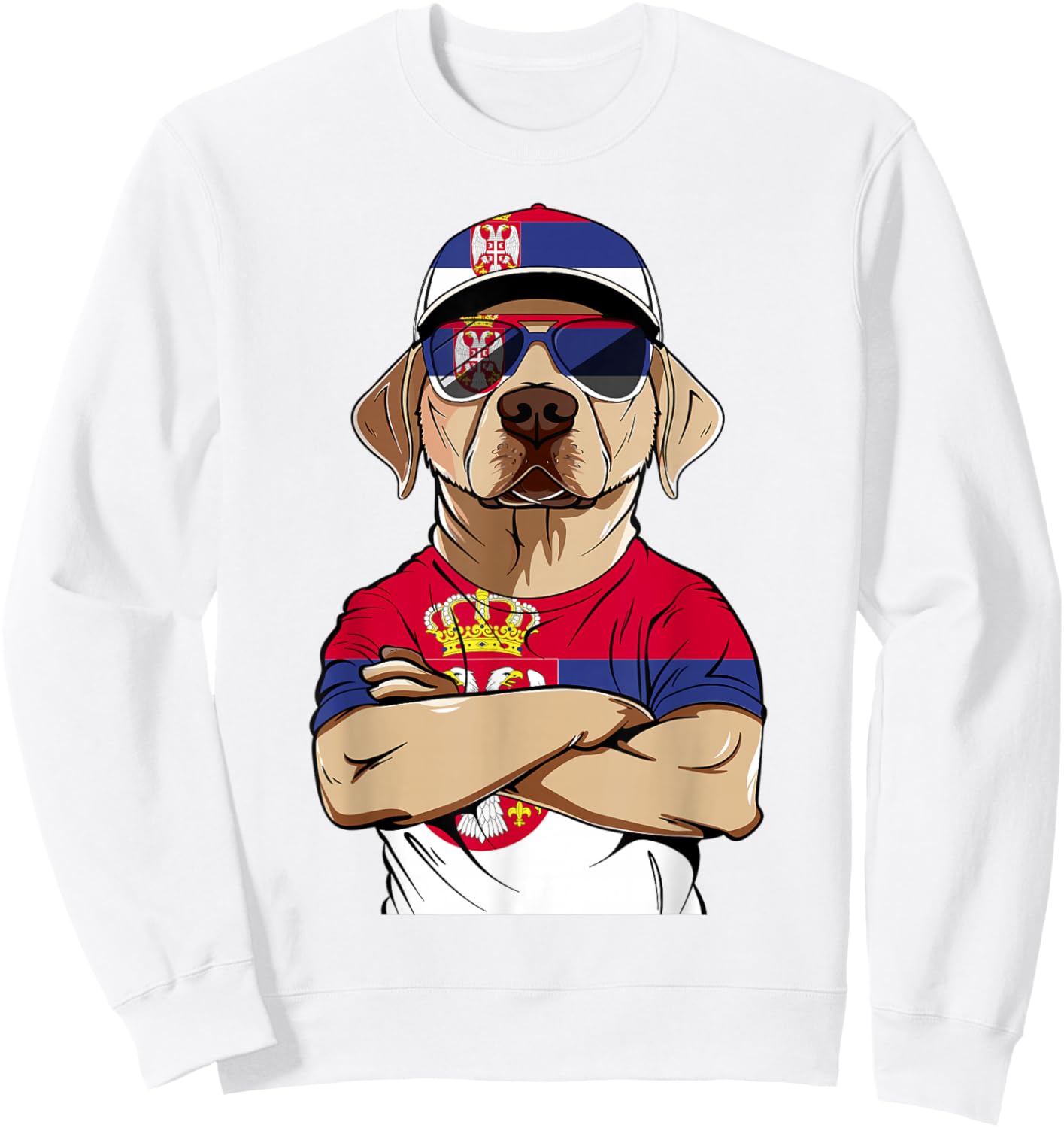 Serbian Flag Dog Mom Souvenirs Products Dogs Serbia Sweatshirt - Sweatshirt | White