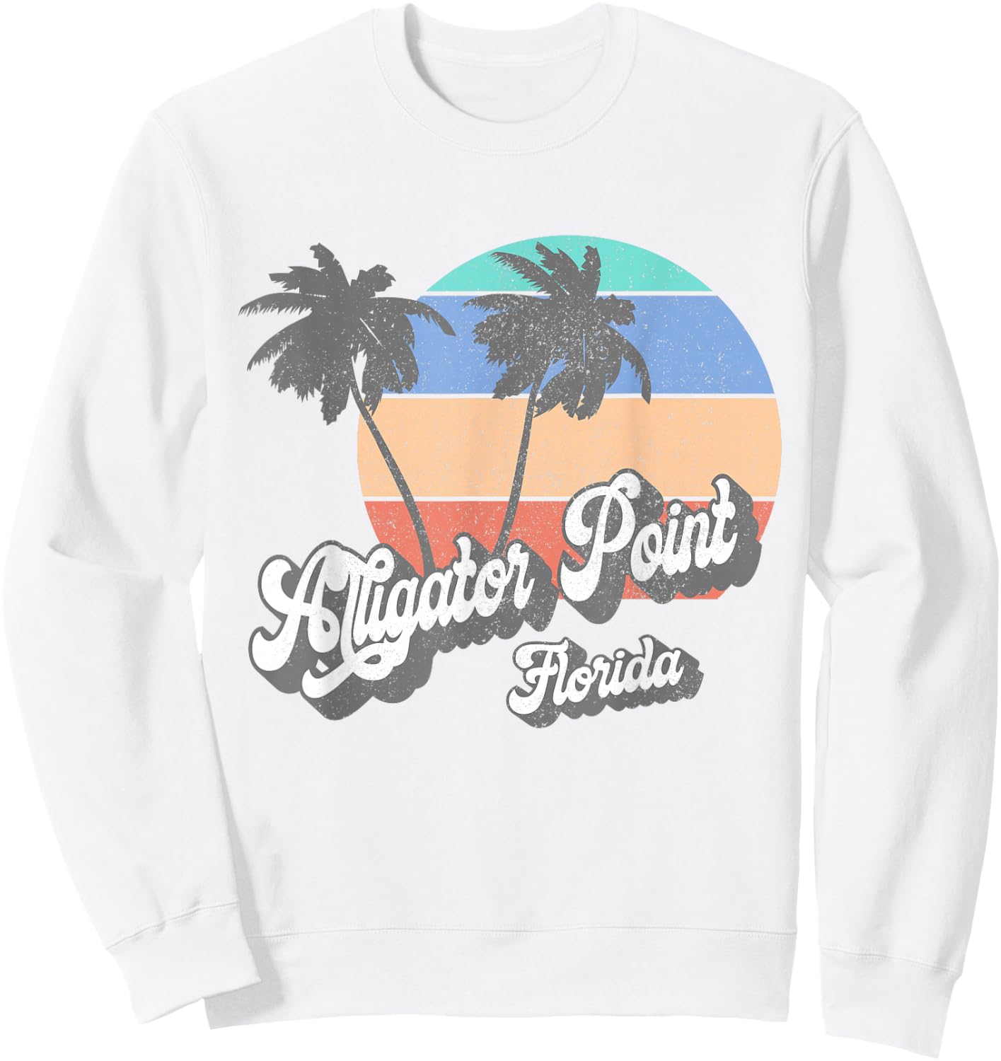 Retro Alligator Point Florida FL Vintage Beach Surf Sweatshirt - Sweatshirt | White