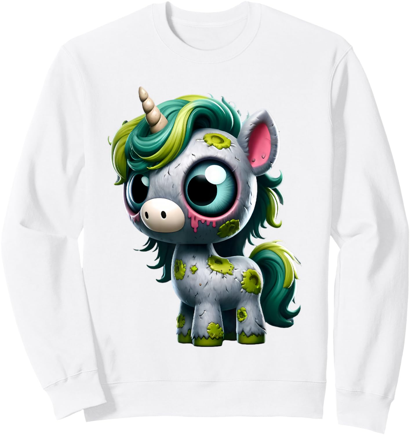 Unicorn Zombie Halloween Animal Women Girls Sweatshirt - Sweatshirt | White