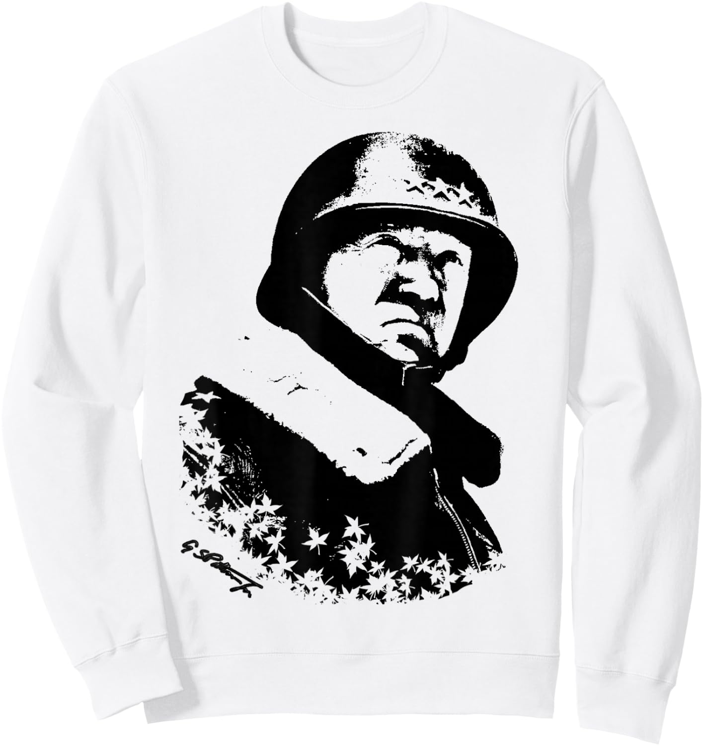 George S. Patton US Army WW2 General Sweatshirt - Sweatshirt | White