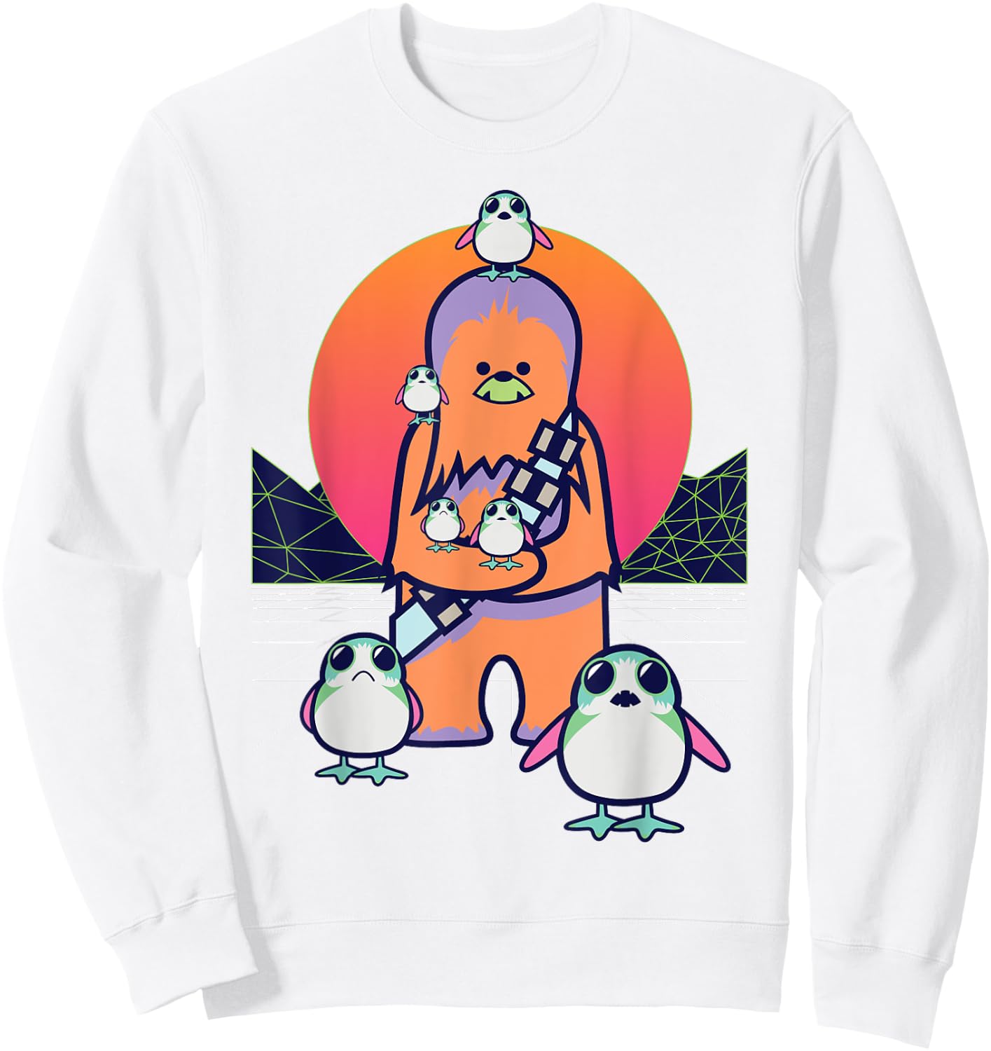 Star Wars Kawaii Porgs and Chewbacca Sweatshirt - Sweatshirt | White