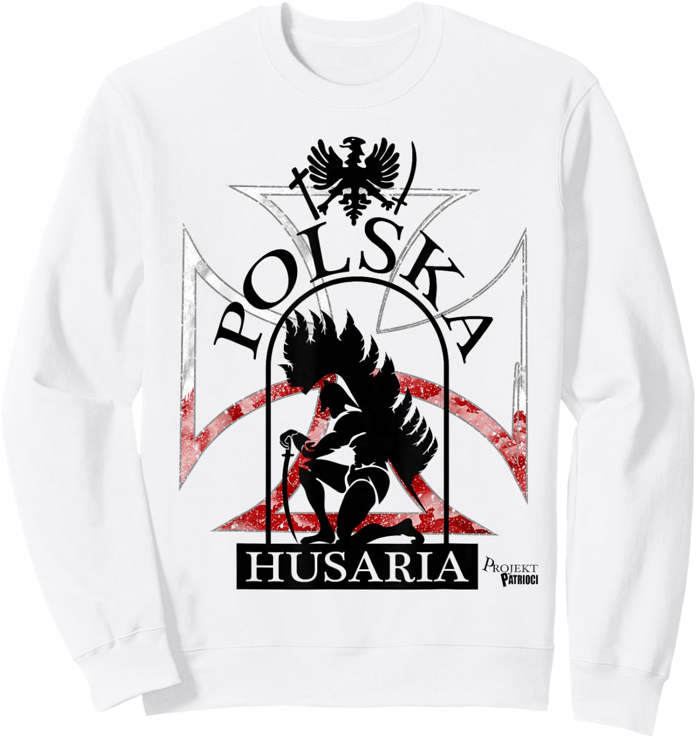 Polska Husaria Polish Hussar Winged Warrior Husaria Sweatshirt - Sweatshirt | White
