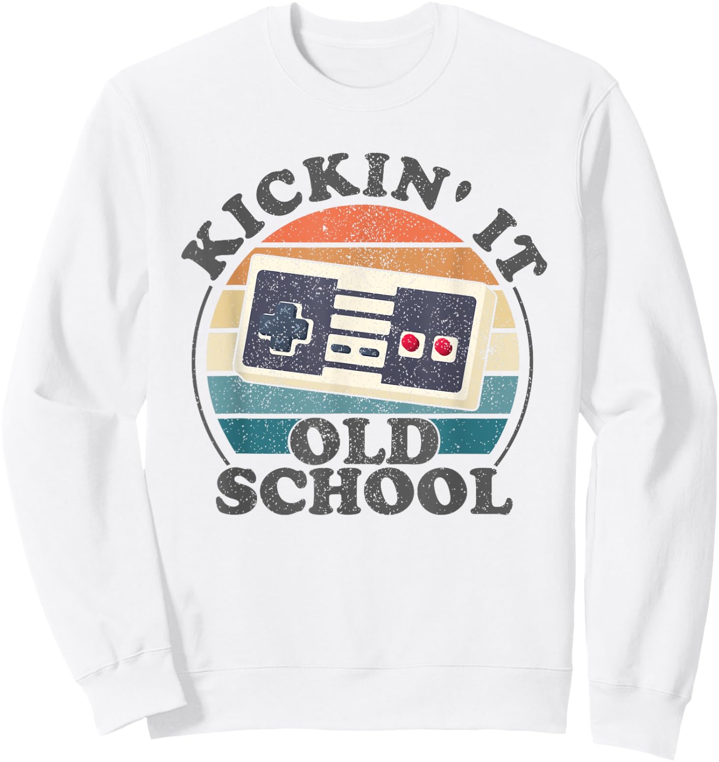 Kickin It Old School Retro 80s Video Game Gaming Gamer Gift Sweatshirt - Sweatshirt | White
