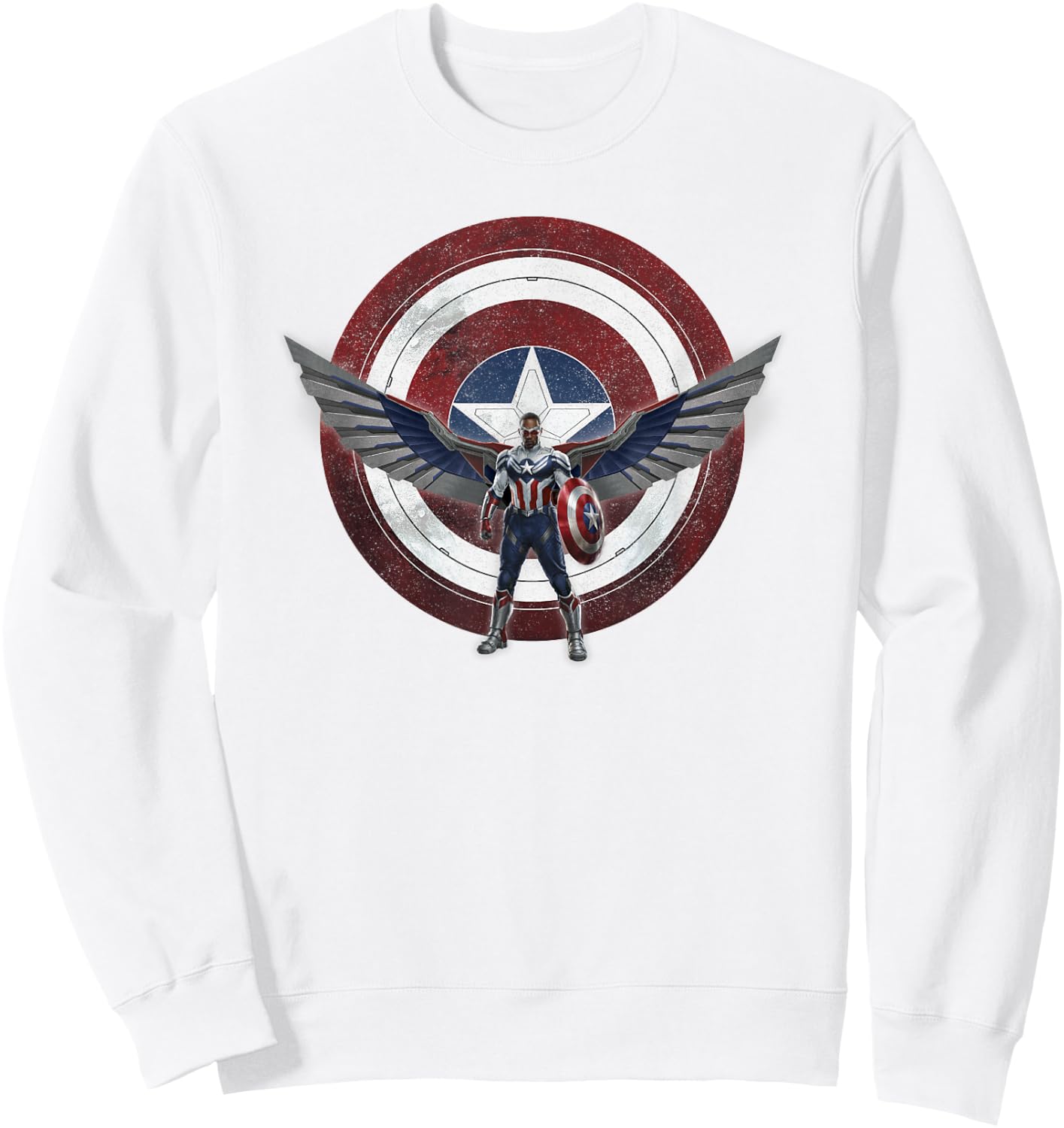 Marvel Falcon Winter Soldier Captain America Shield Wings Sweatshirt - Sweatshirt | White