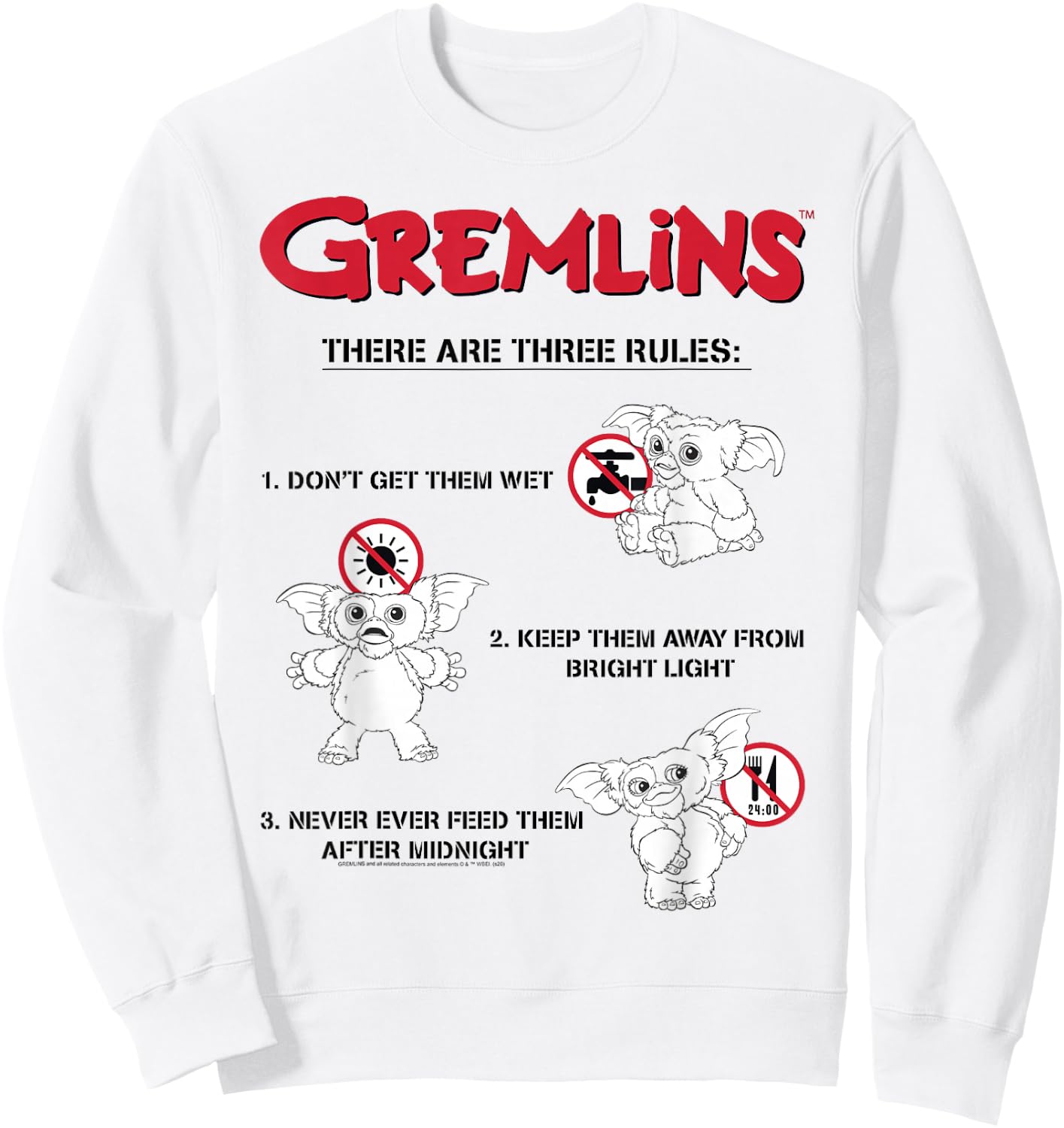Gremlins There Are Three Rules Sweatshirt - Sweatshirt | White