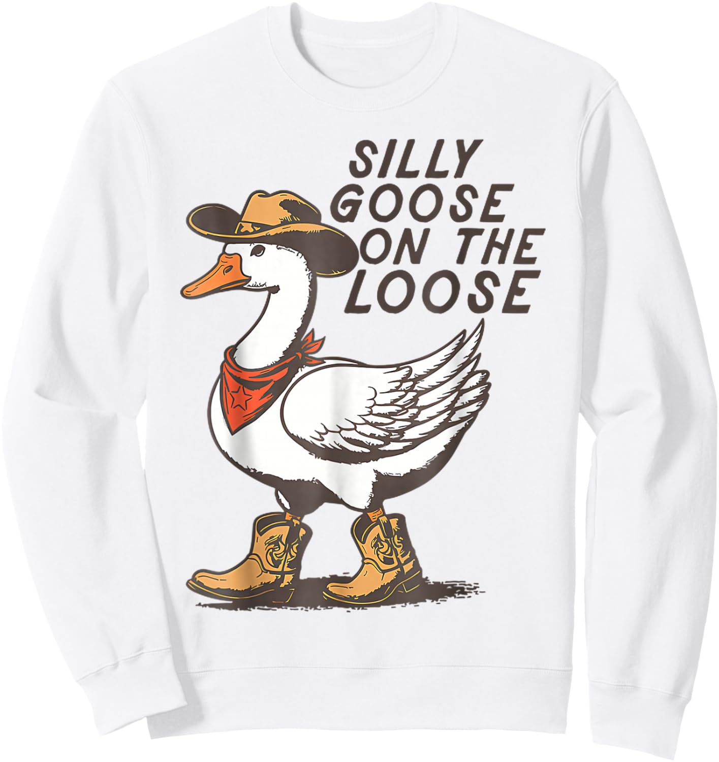 Silly Goose On The Loose Funny Silly Goose Sweatshirt - Sweatshirt | White
