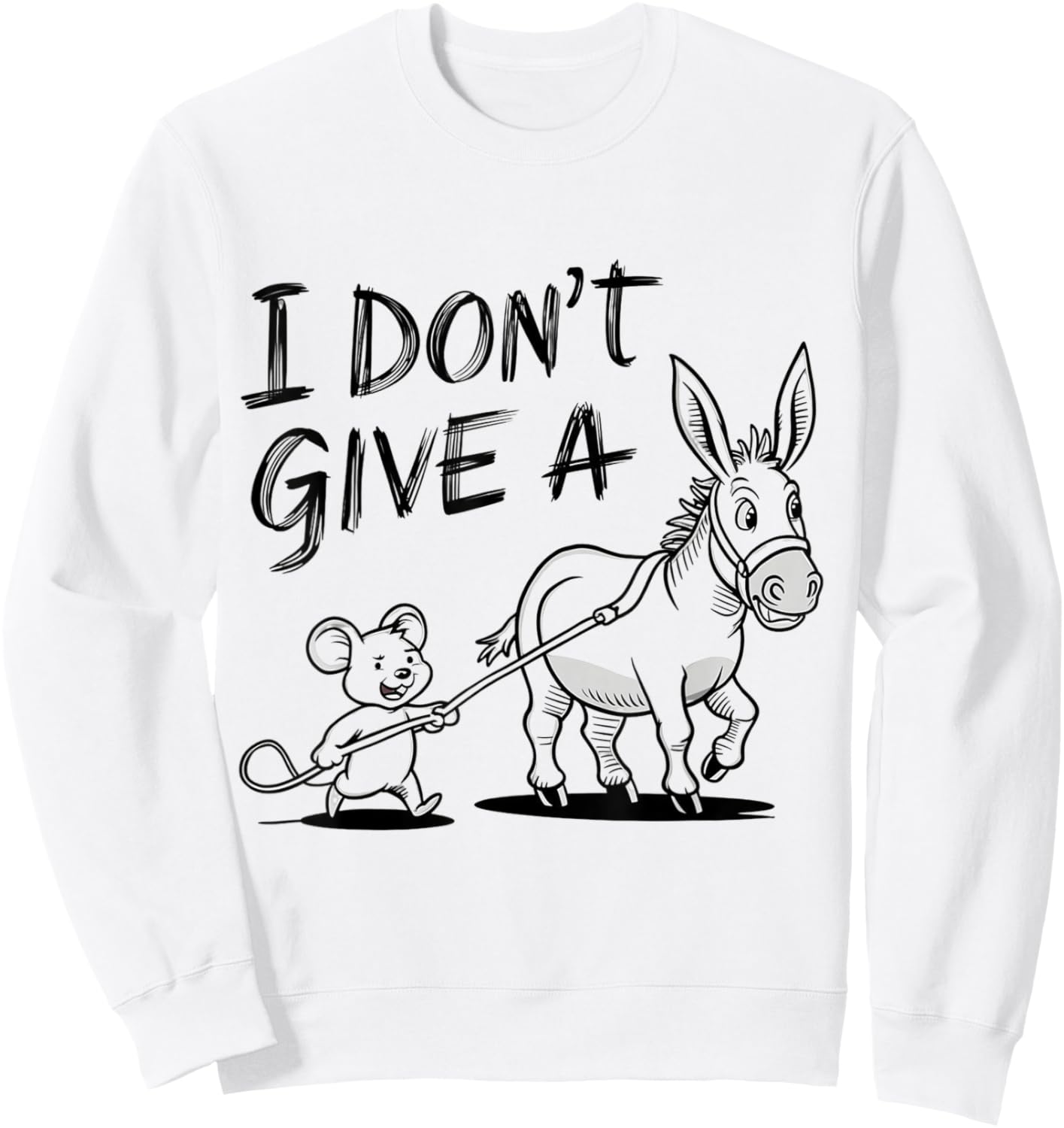 Funny Mouse I Don't Give a Rat's Ass Sweatshirt - Sweatshirt | White