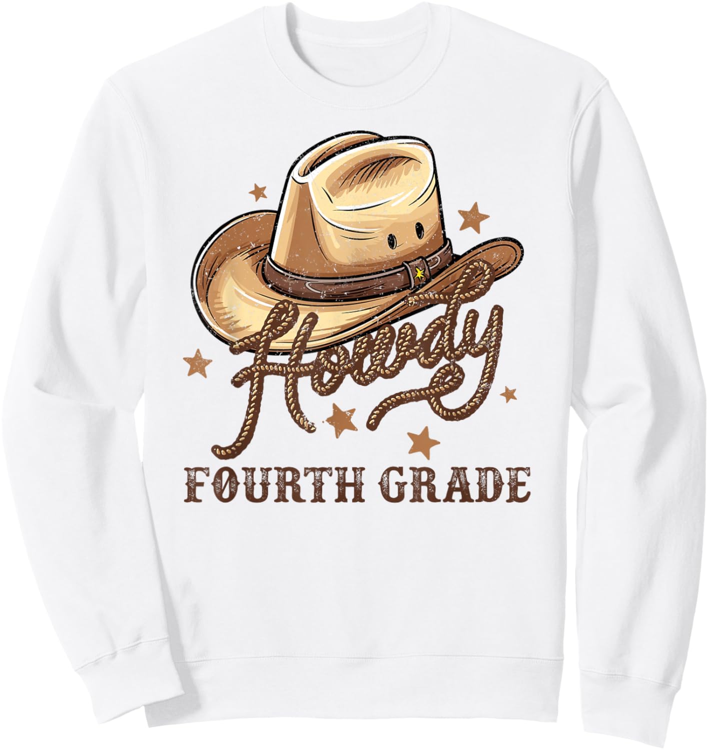 4th Grade Teacher Rodeo Country Western Howdy Fourth Grade Sweatshirt - Sweatshirt | White