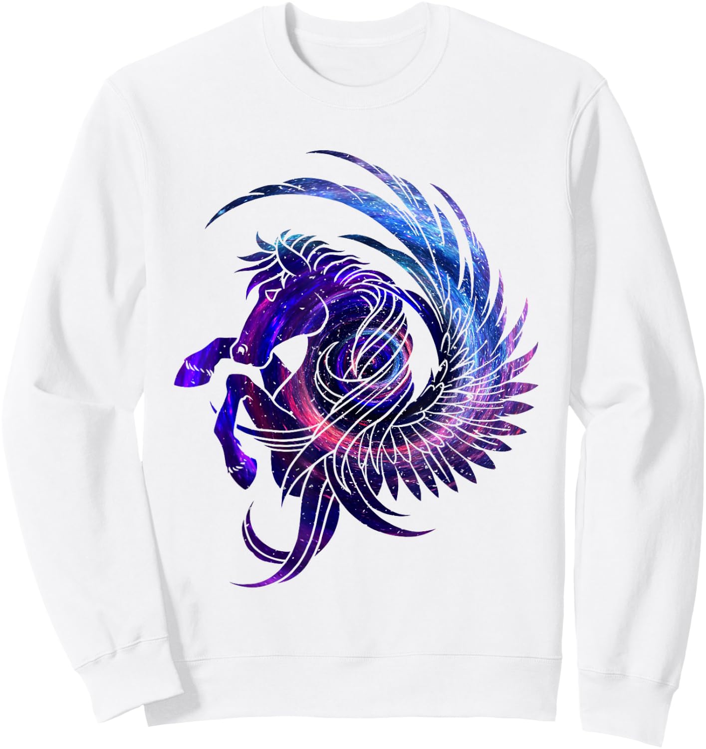Mystical Pegasus starry sky Sweatshirt - Sweatshirt | White