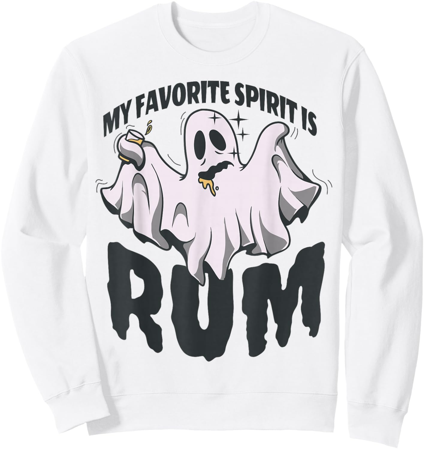 My Favorite Spirit Is Rum Funny Halloween Sweatshirt - Sweatshirt | White