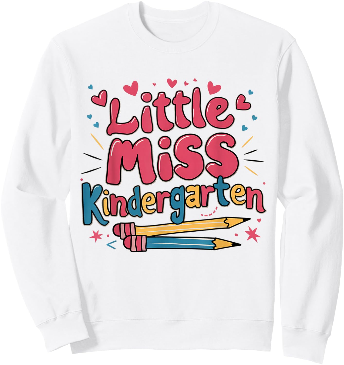 Little Miss Kindergarten Back To School Kinder Girls Sweatshirt - Sweatshirt | White