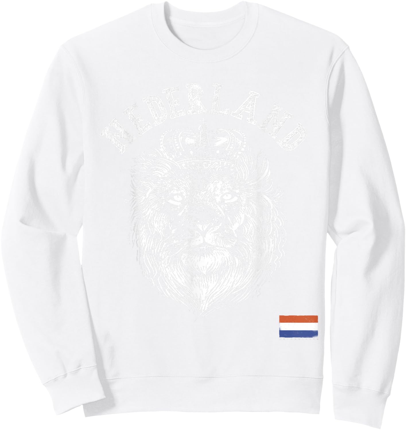Nederland Reto Netherlands Lion Holland Dutch Men and Women Sweatshirt - Sweatshirt | White