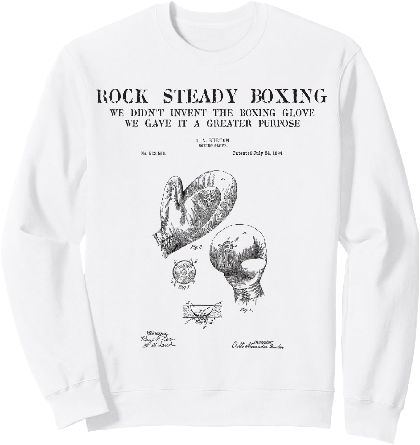 Rock Steady Boxing Glove Greater Purpose Parkinson's Sweatshirt - Sweatshirt | White