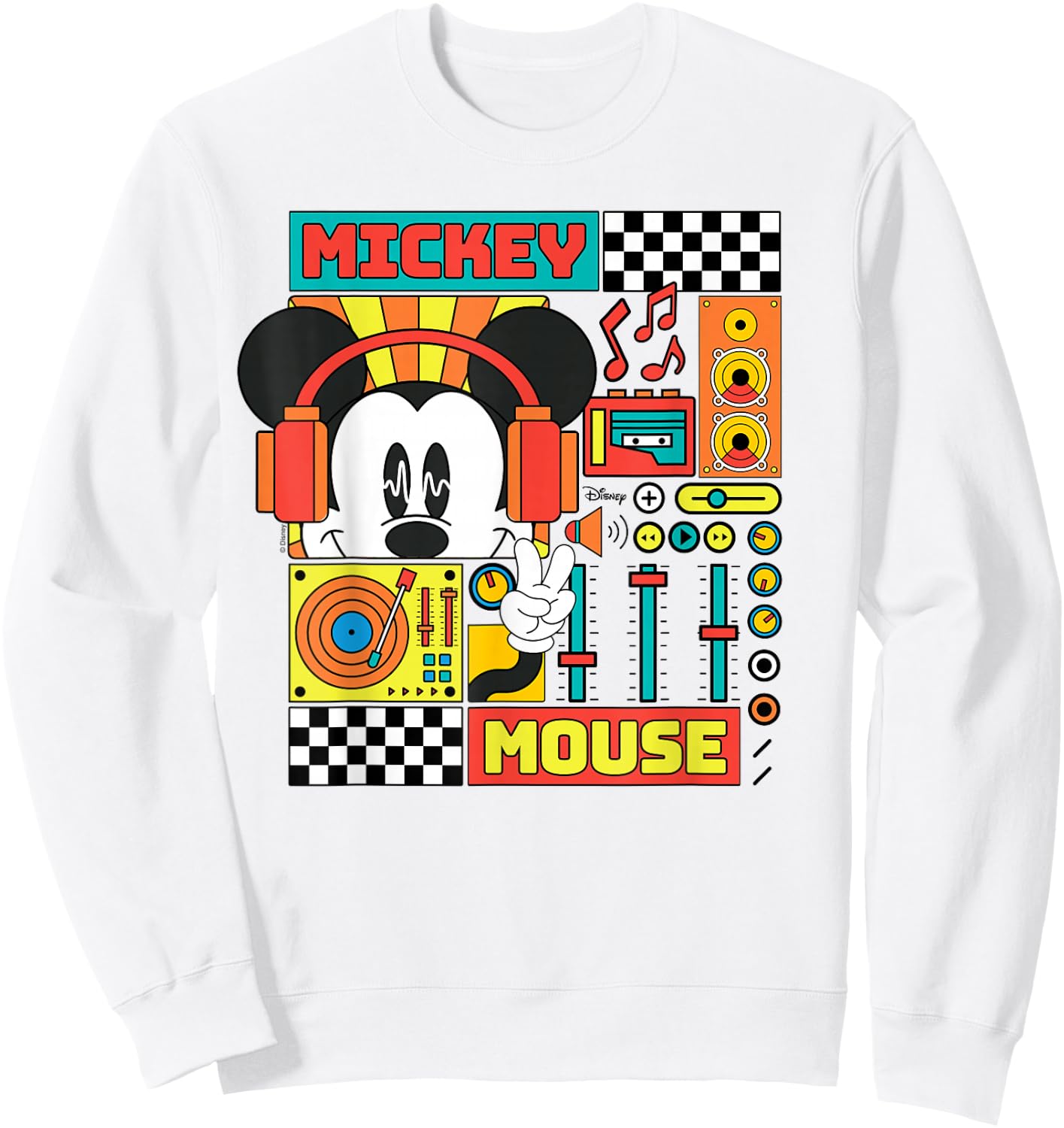 Mickey Mouse - Rhythm Waves Music DJ Sweatshirt - Sweatshirt | White