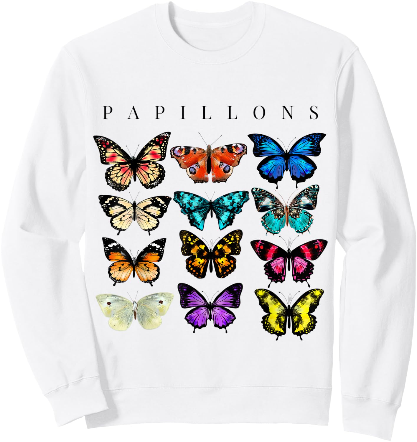 Butterfly Butterflies Botanical Boho Monarch Summer Insect Men Women Kids Sweatshirt - Sweatshirt | White
