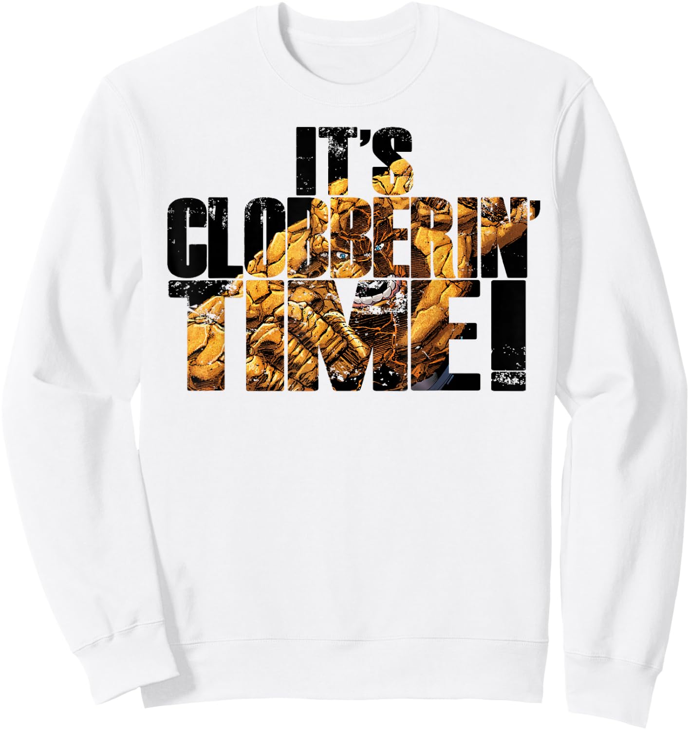 Marvel Fantastic Four It's Clobberin' Time Text Fill Sweatshirt - Sweatshirt | White
