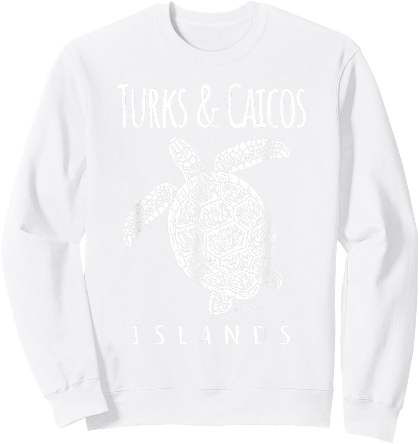 JCombs: Turks & Caicos Islands, Sea Turtle, Beach Women Kids Sweatshirt - Sweatshirt | White