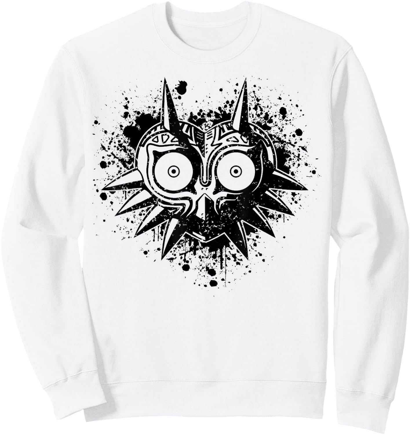 The Legend of Zelda Majora's Mask Splatter Portrait Sweatshirt - Sweatshirt | White