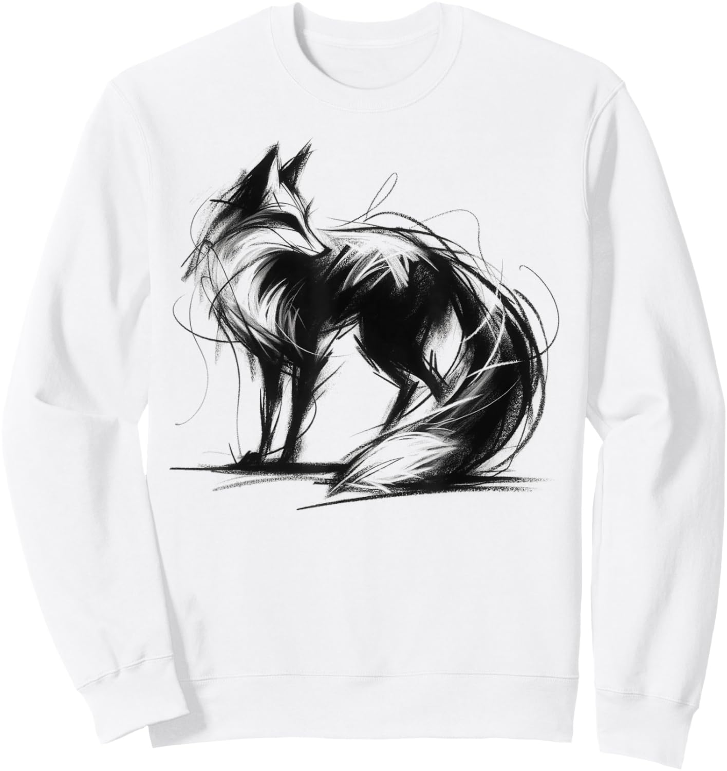 Black Charcoal Fox Animal Lover Vixen Outfit Sweatshirt - Sweatshirt | White