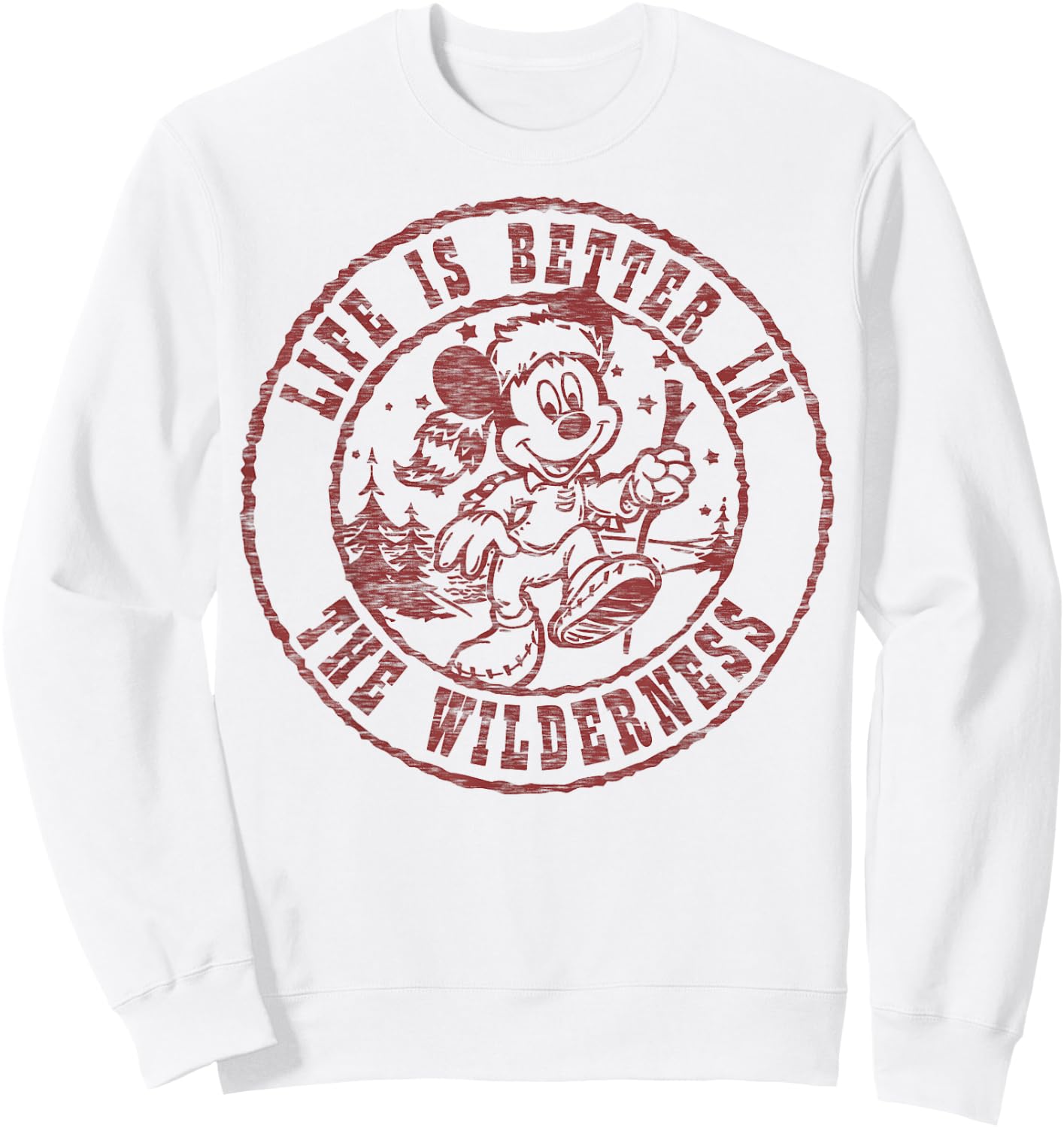 Disney Mickey and Friends Life is Better in The Wilderness Small Sweatshirt - Sweatshirt | White