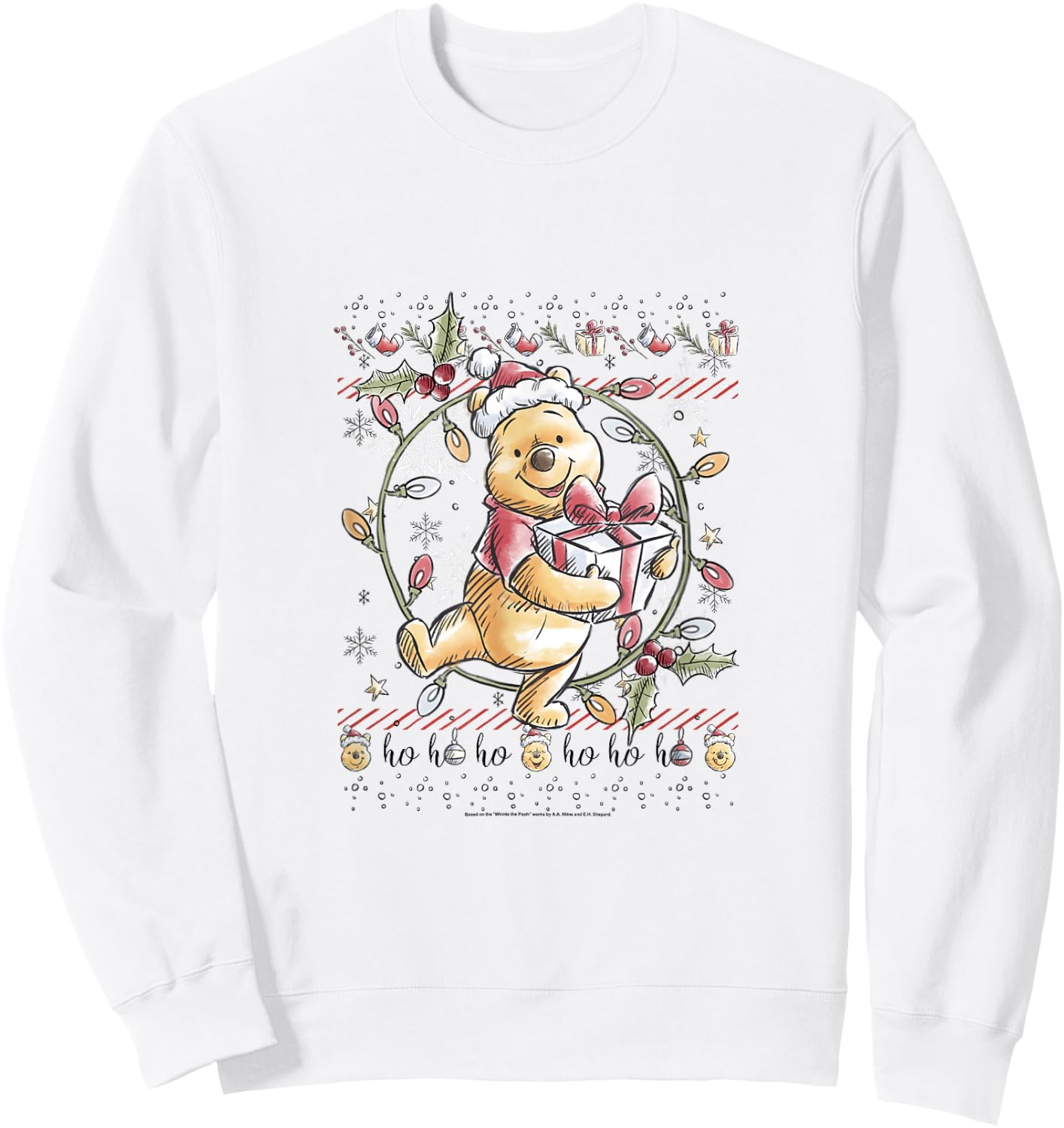 Disney Christmas Winnie The Pooh Ugly Sweater Sweatshirt - Sweatshirt | White