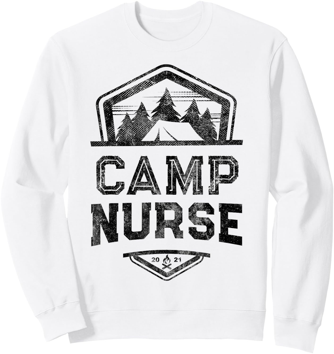 Vintage CAMP NURSE Medical Staff Campground Crew Orange Sweatshirt - Sweatshirt | White