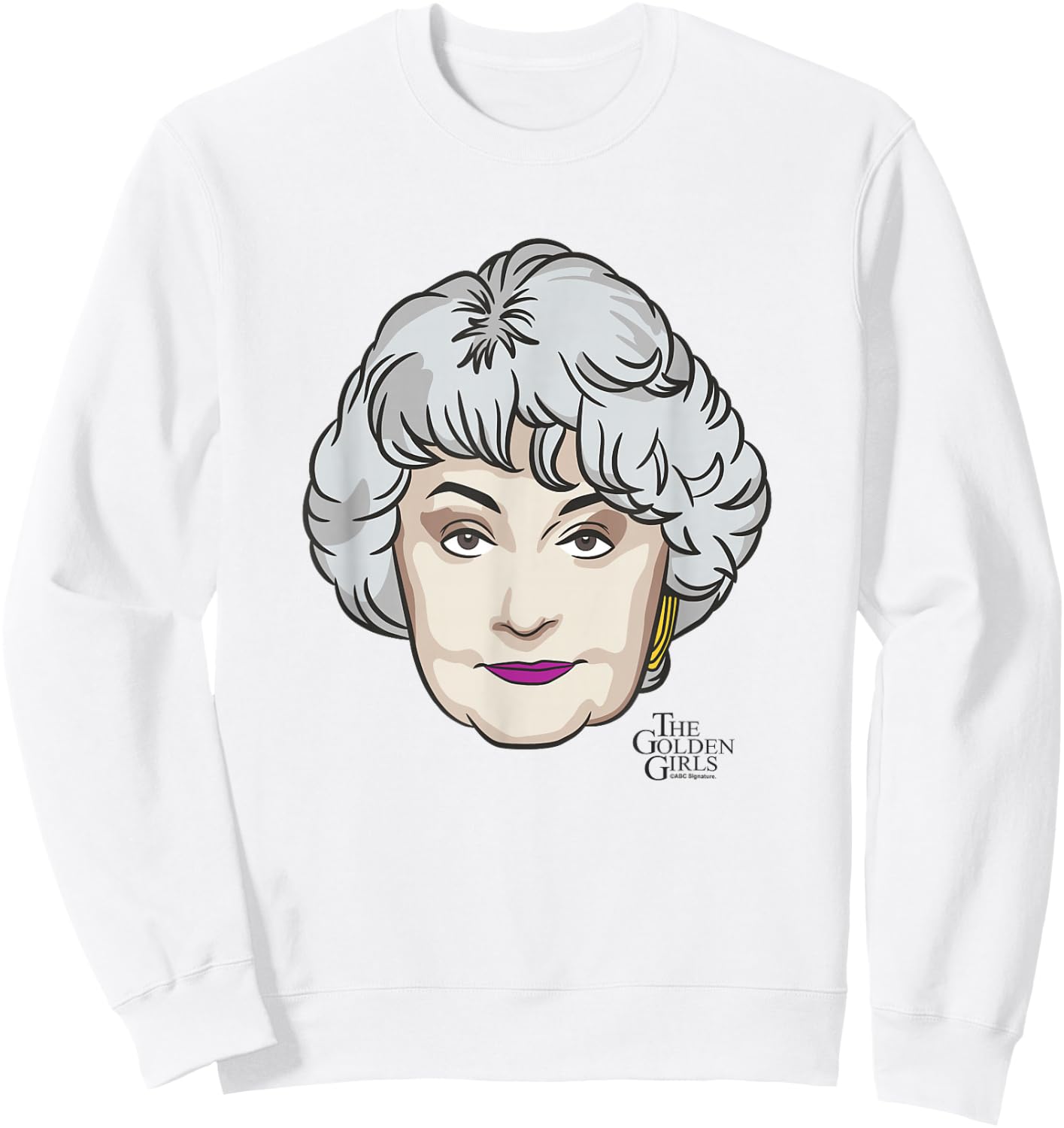 The Golden Girls Iconic Dorothy Animated Big Face Portrait Sweatshirt - Sweatshirt | White