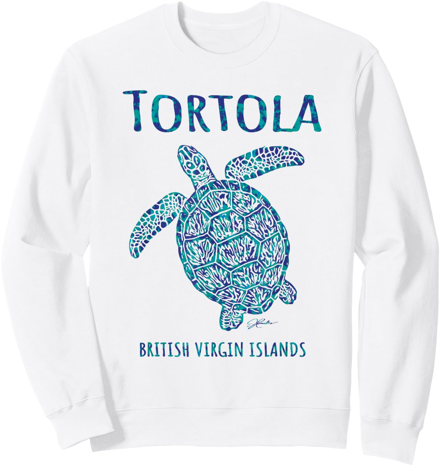 JCombs: Tortola, BVI, Sea Turtle, Beach Sweatshirt - Sweatshirt | White
