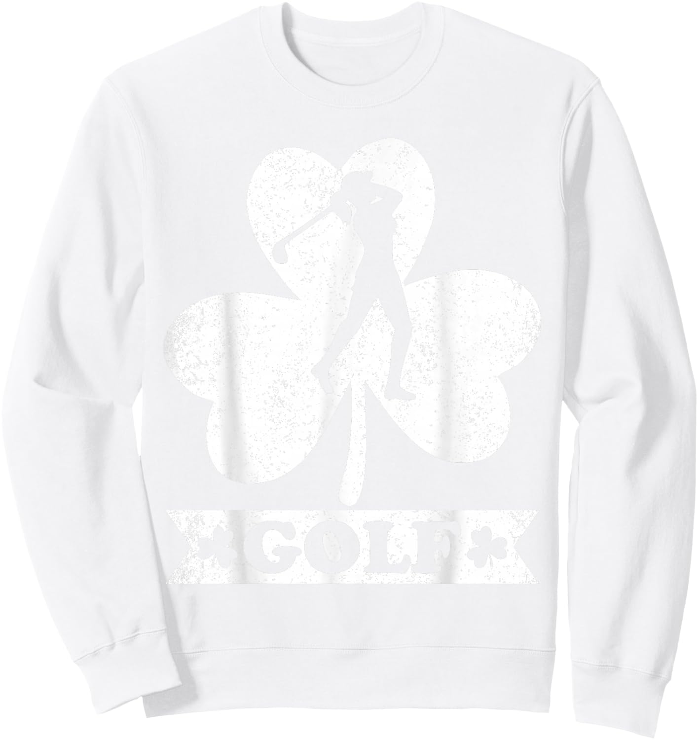 Lucky Shamrock Golfer Golf St. Patrick's Day Sweatshirt - Sweatshirt | White