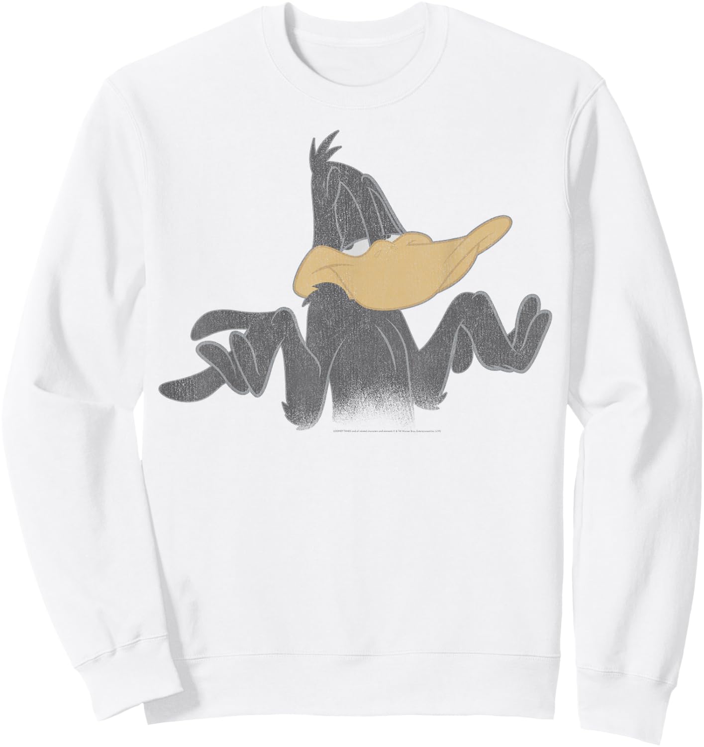 Looney Tunes Daffy Duck Shrug Portrait Sweatshirt - Sweatshirt | White