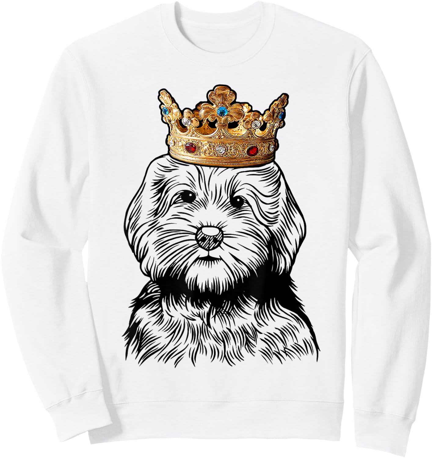 Goldendoodle Dog Wearing Crown Sweatshirt - Sweatshirt | White
