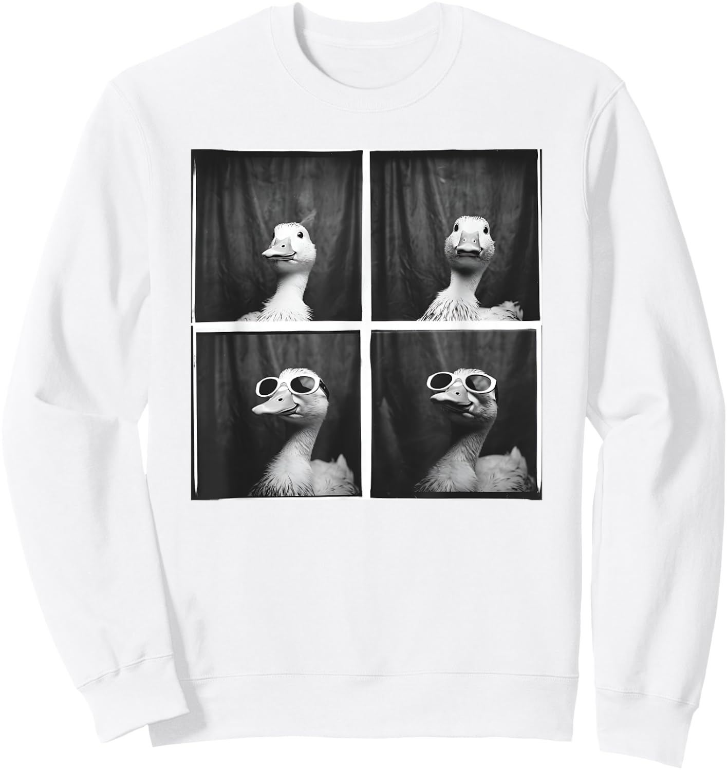 Duck In Sunglasses Quirky Farm Duckling Funny Duck Lover Sweatshirt - Sweatshirt | White