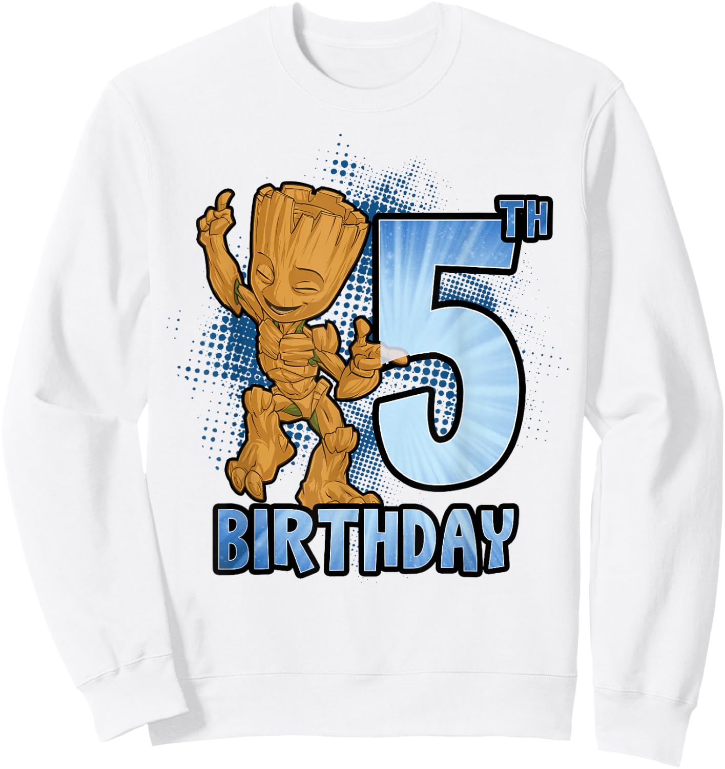 Marvel Guardians of The Galaxy Baby Groot 5th Birthday Sweatshirt - Sweatshirt | White