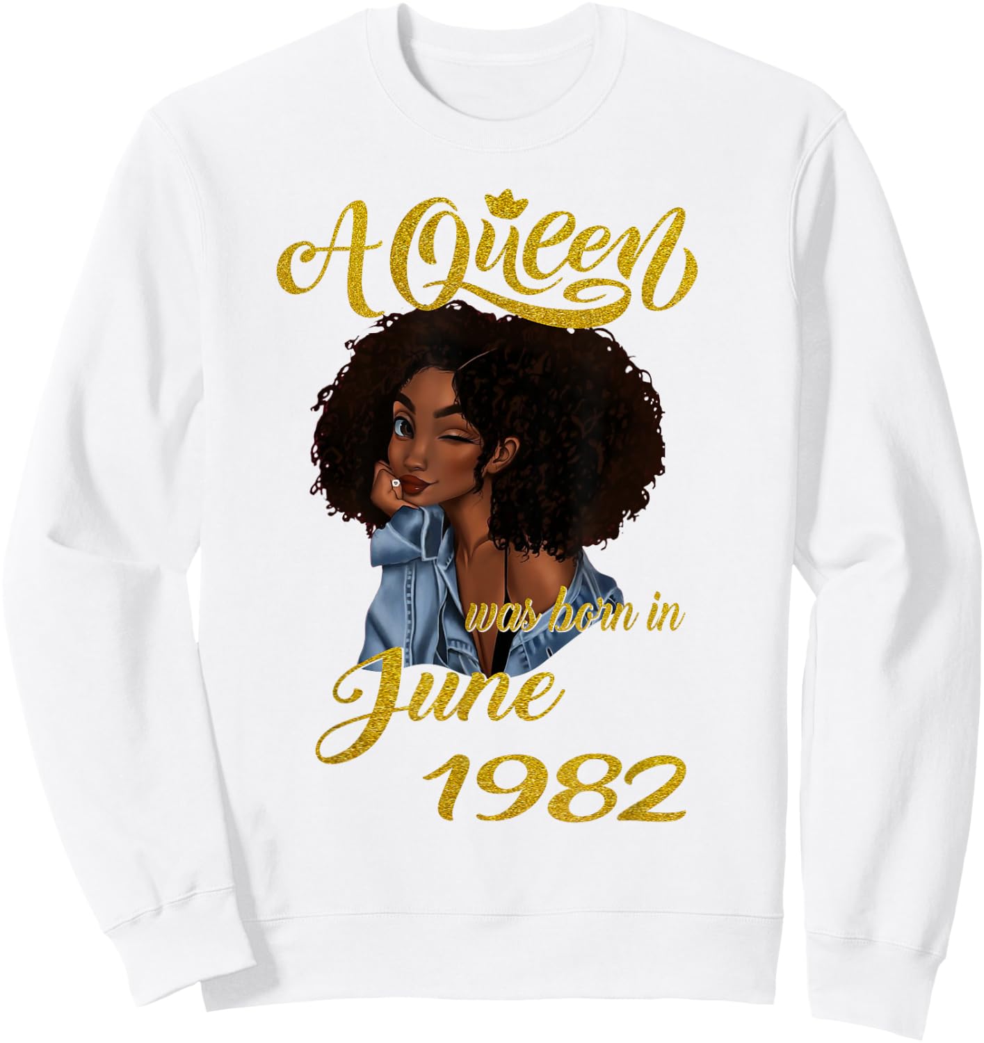 A Queen Was Born in June 1982 39th Birthday Gift Sweatshirt - Sweatshirt | White