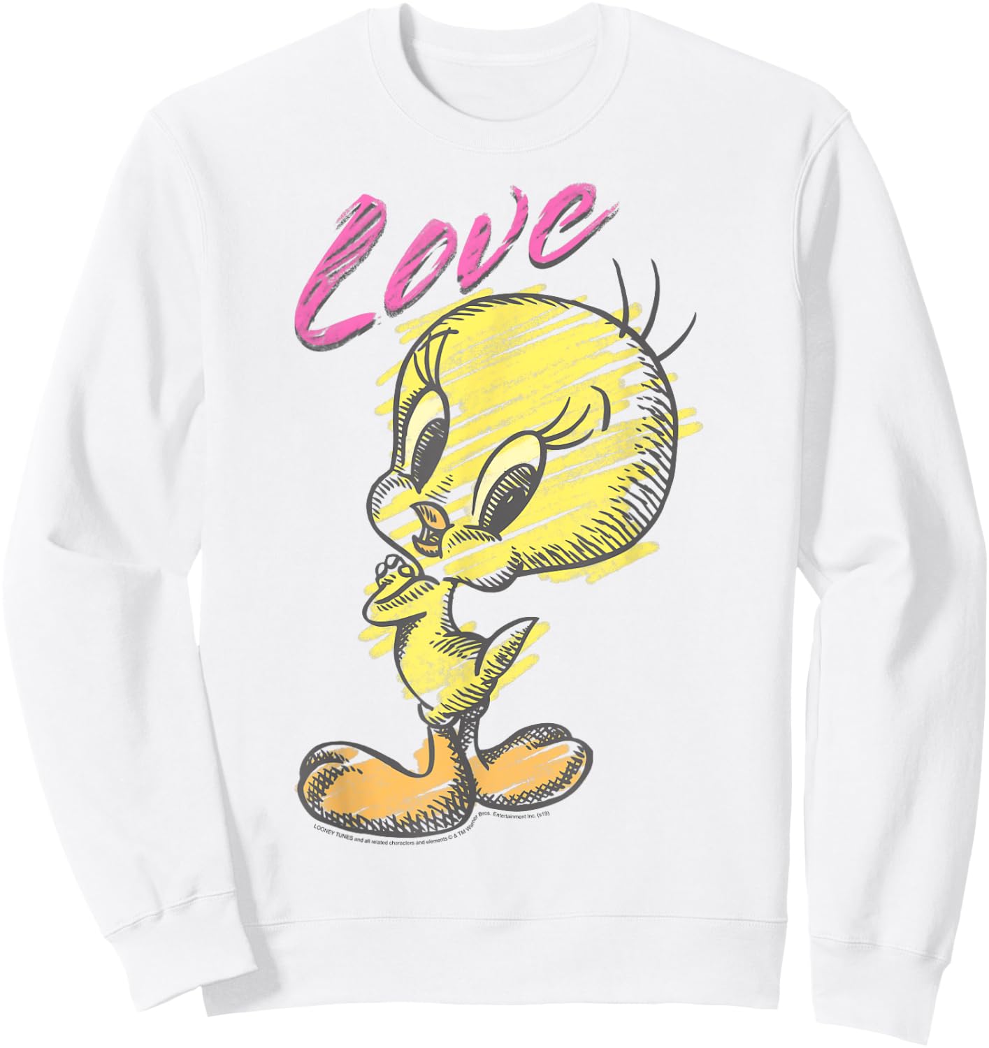 Looney Tunes Tweety Bird Love Sketch Sweatshirt - Sweatshirt | White