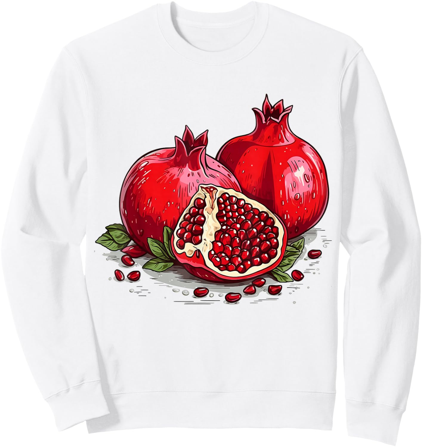 Retro Style Pomegranate Sweatshirt - Sweatshirt | White
