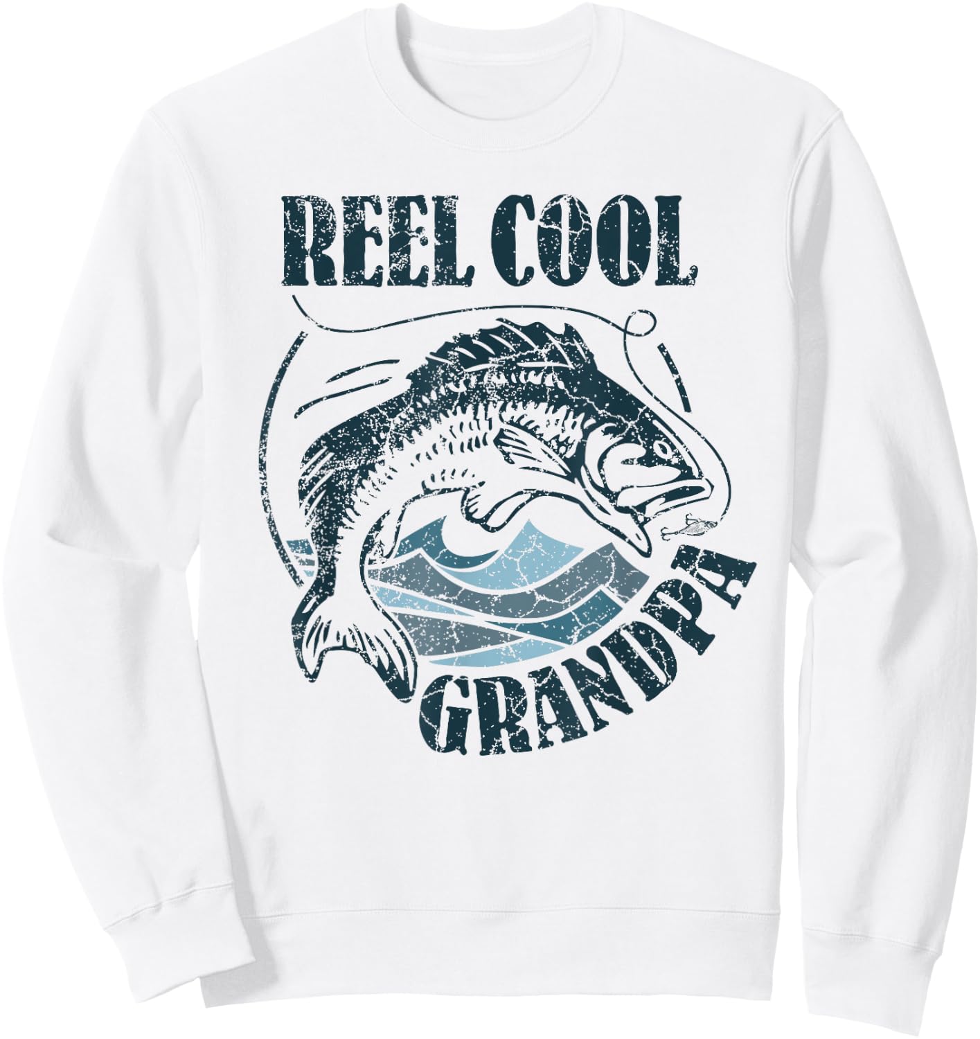 Reel Cool Grandpa Fishing Dad Gifts Father's Day Fisherman Sweatshirt - Sweatshirt | White