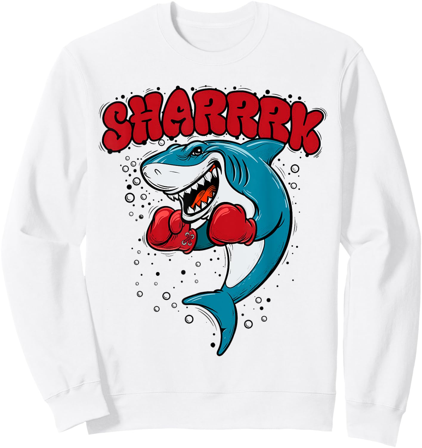 Funny Boxing Whale Shark With Red Gloves Daddy Baby Mommy Sweatshirt - Sweatshirt | White