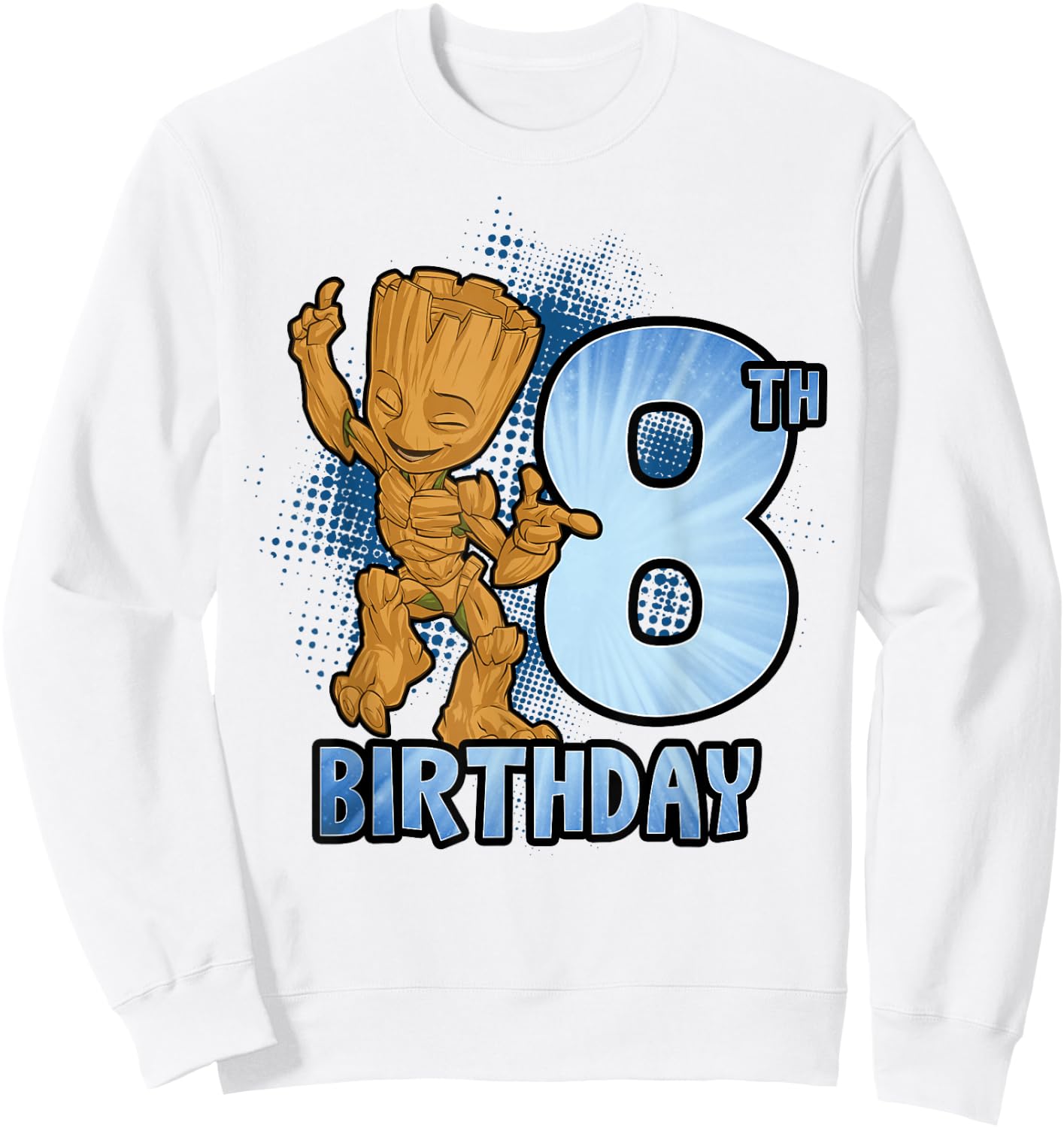 Marvel Guardians of The Galaxy Baby Groot 8th Birthday Sweatshirt - Sweatshirt | White
