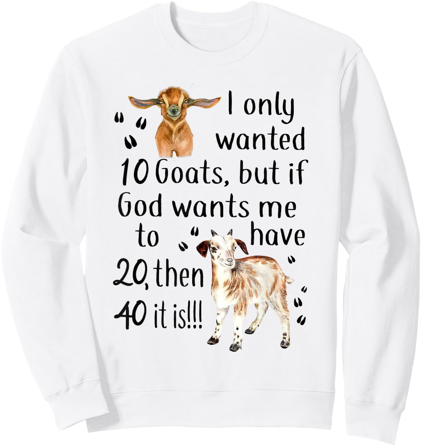 I Only Wanted 10 Goats Funny Goat Lover Farmer Sweatshirt - Sweatshirt | White