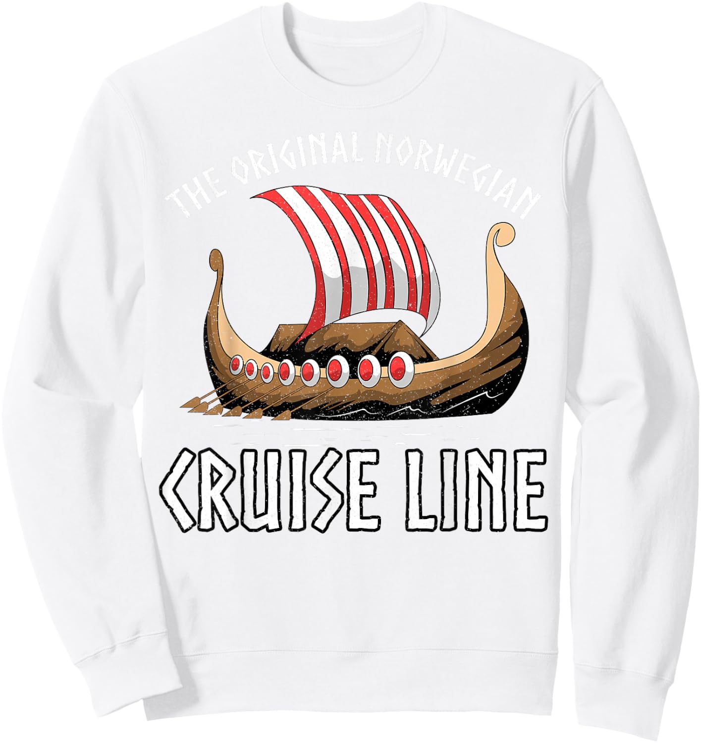 Viking Ship Cruise Norwegian Line Sweatshirt - Sweatshirt | White