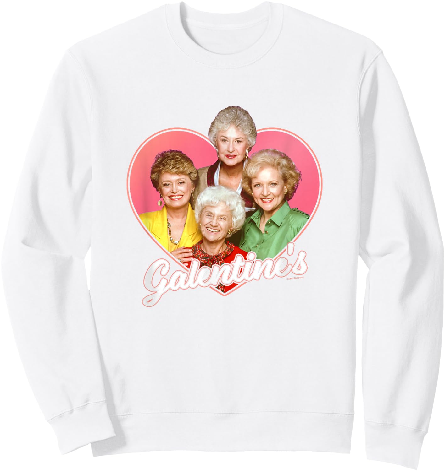 The Golden Girls Valentine's Day Galentine's Heart Shape Sweatshirt - Sweatshirt | White
