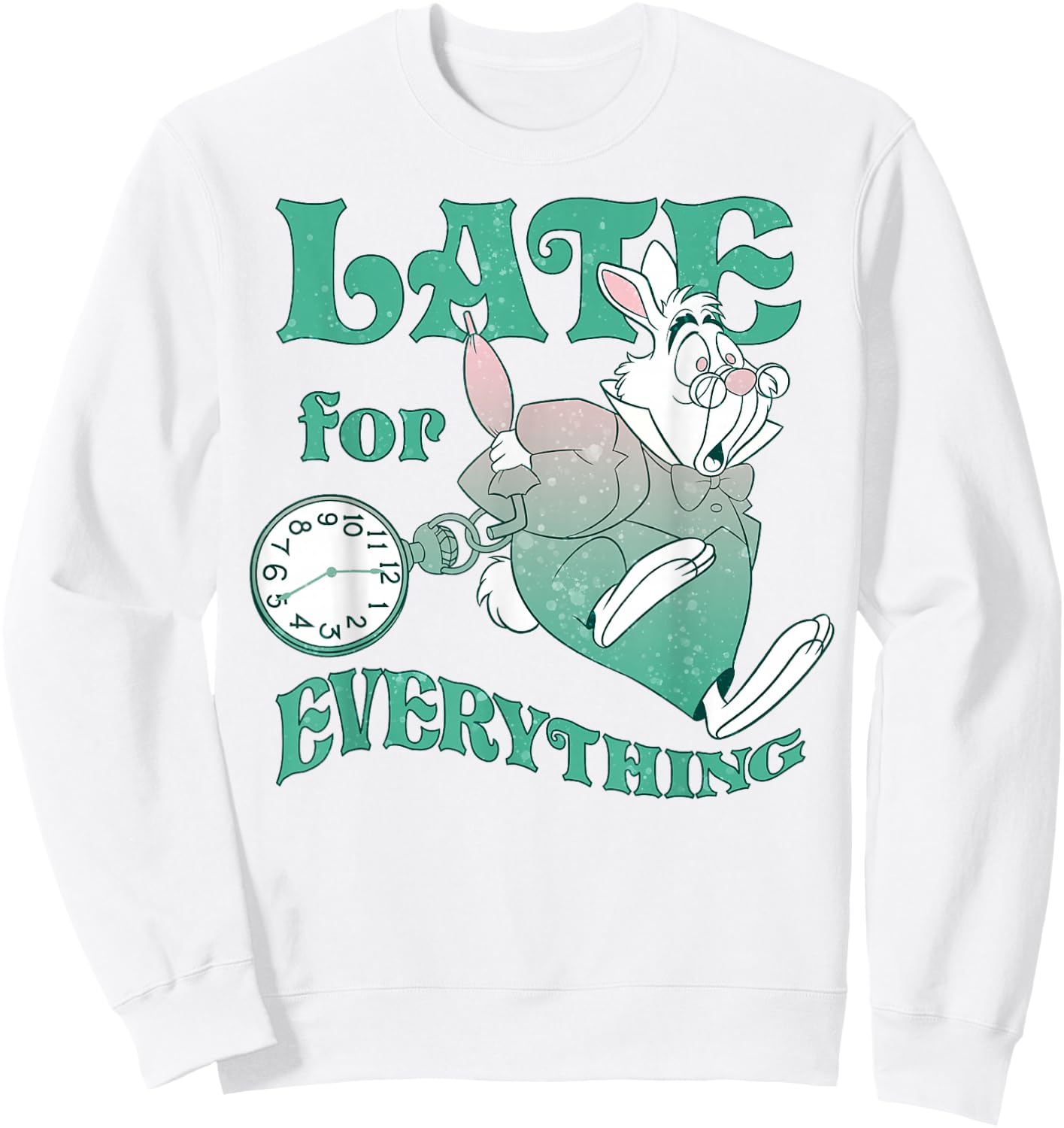 Disney Alice In Wonderland Late For Everything Sweatshirt - Sweatshirt | White