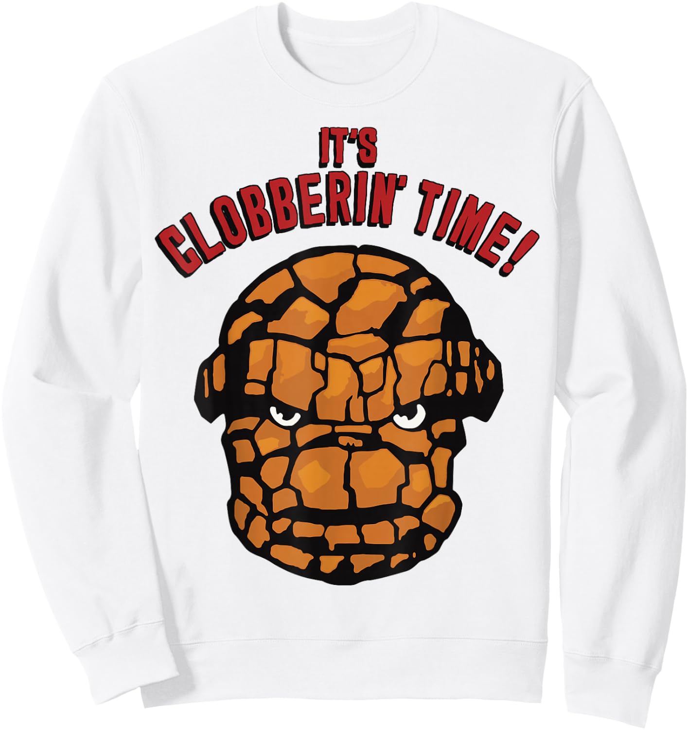 Marvel Fantastic Four The Thing It's Clobberin' Time Face Sweatshirt - Sweatshirt | White