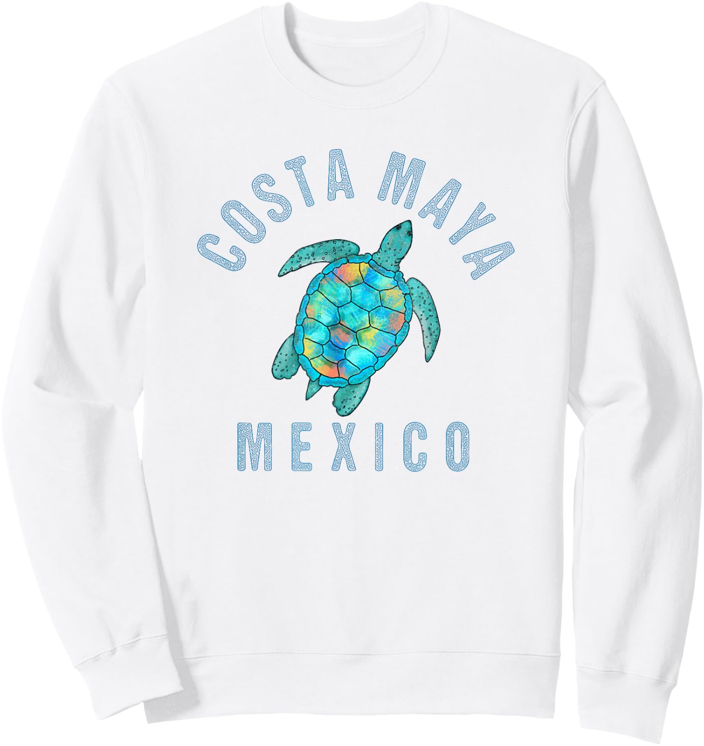 Costa Maya Beach Design / Turtle Illustration Gift Men Women Girls Kids Sweatshirt - Sweatshirt | White