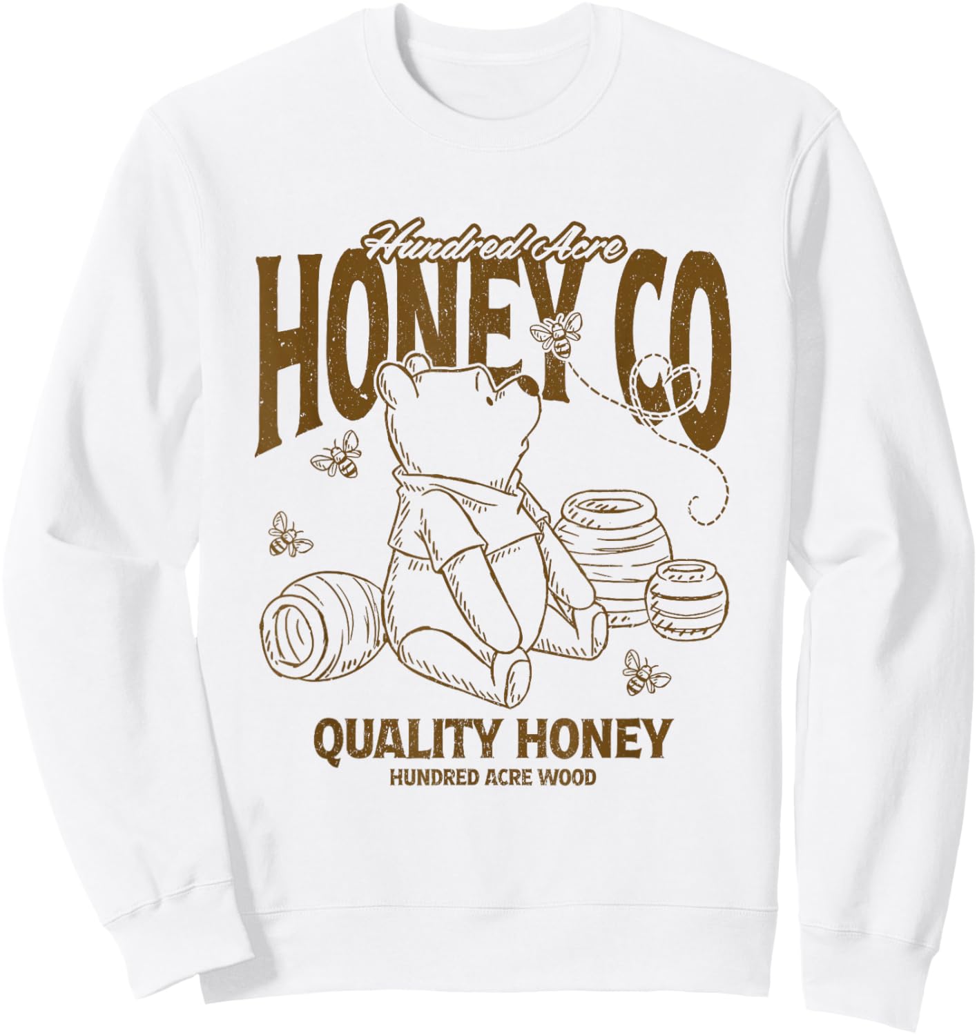 Disney Winnie the Pooh Hundred Acre Honey Co Big Chest Logo Sweatshirt - Sweatshirt | White